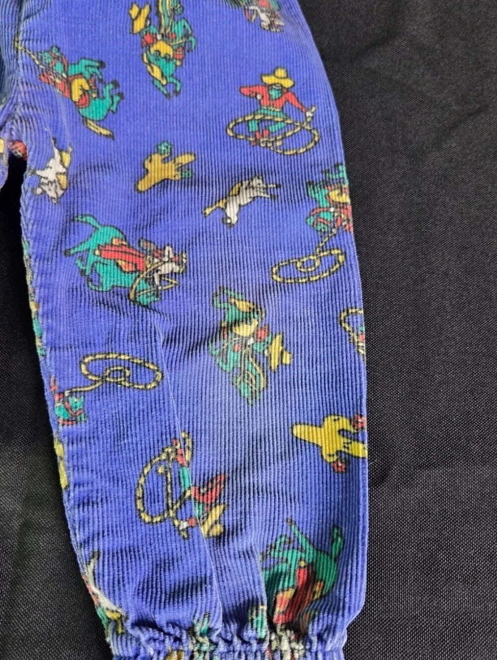 Vintage Perfect Pals Blue Corduroy Cowboy & Indians Pants 12 Mo